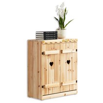 보네르스토리 하트 원목 수납장 양문형, 내추럴