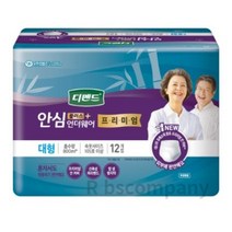 디펜드 남녀공용 프리미엄 안심플러스 언더웨어 성인기저귀 대형, L대형, 12매입, 5개