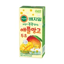 베지밀 과일이 꼭꼭 씹히는 애플망고 두유 190ml, 112