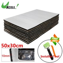 방화단열재 파이프단열재 방화폼패드 방음 50x30cm 10mm 도어 후드 엔진 열 무료 선물 설치 도구 9 개