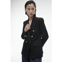 독일 자라 ZARA 테일러드 더블 가슴 블레이저 - 블랙 100034