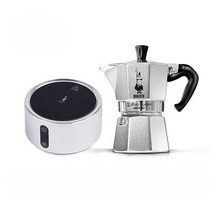 이탈리아 Bialetti 에스프레소 머신 전기 모카 포트, 컵 3개 + 신형 은색 전기레인지  + 거치대