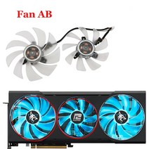 95MM FD10015H12D RX6700XT PowerColor Radeon RX 그래픽 비디오 카드 쿨러 팬용 교체, 01 fan AB_01 RGB_01 WHITE