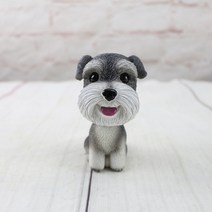 시뮬레이션 개 미니어처 입상 동물 모델 퍼그 비숑 프리즈 사모 슈나우저 홈 데코 패어리 자동차 장식, 06 Schnauzer