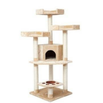 레츠펫 패밀리 5단 캣타워 LP-007 높이125cm 넓이70cm 스크래쳐 고양이집 중형 놀이터 하우스 국민캣타워, 아이보리