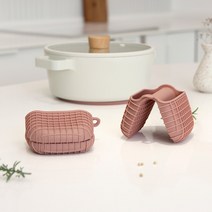 쿡차미 키친 실리콘 핸디 냄비 손잡이 2개, 3세트, 핑크