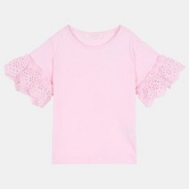 로엠걸즈 아일렛 레이스 반팔 티셔츠 RGRA2233P_NC순천점
