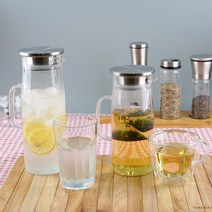 티도요 내열유리물병 손잡이 물병 워터저그 홈카페, 1. 마린워터저그 1300ml