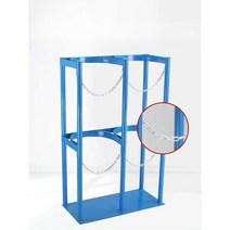 가스통 실린더 랙 거치대 고정대 산소통 고압 가스, 40L 2병 - 직경 27cm+바퀴+팔걸이
