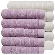 호텔수건 170g 30수 코마사, 10개, 화이트+라일락퍼플