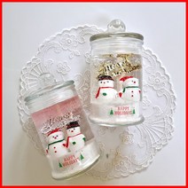 (공효진용기 2개만들기) 눈사람-크리스마스 양초 투명 젤리 젤캔들 키트 만들기(150ml/2), 유칼립투스, 블루