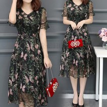 kirahosi 쉬폰 중년 엄마 40대 50대 원피스 롱 372호 BLo70uo