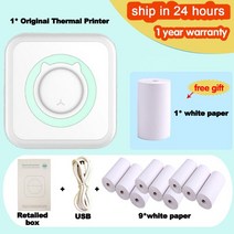 포켓 열전 사 프린터 Bluetooth 휴대용 미니 무선 200 인치 당 점 사진 라벨 메모 목록 잉크 인쇄 없음 무선 프린터 분명히, add 10 white normal China