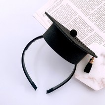 핑크캔디 졸업 축하 선물 학사모 머리띠, 학사모머리띠(기본형)/태슬(검정), 1개