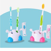 3분 모래시계 타이머 양치 칫솔꽂이 무타공 현관소품, 1-모래칫솔꽂이-핑크, 1개