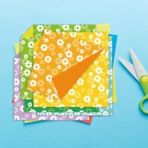 국화꽃 무늬 색종이 사이즈 체크 특이한 스페셜 20색 20P 작은 대량 특수 한복 접기 어린이집 선물 디자인 색상지 고급 대용량 패턴 모양 만능 공예용 종이 만들기 도안포함