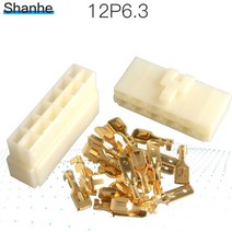 6.3mm 1/2/3/4/6/8/12P/14 핀 자동차 6.3 전기 와이어 커넥터 남성 여성 케이블 터미널 플러그 키트 오토바이 ebike, [07] 1set  12pin