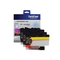 Brother 정품 LC30333PKS 3팩 초고용량 컬러 잉크 베스트먼트 탱크 카트리지 시안 마젠타 및 옐로우 카트리지 각각 1개 포함 최대 1 500페이지/카트리지 LC3033