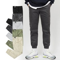 제로다몰 남성용 사계절 심플 포켓 스판 조거바지 트레이닝 카고 조거밴딩팬츠