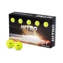 Nitro Tour Distance 소프트 15팩 오렌지 골프공, Yellow