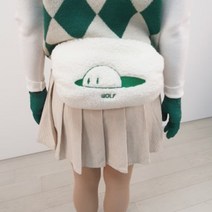 유니버스 여성 골프 핸드 워머 뽀글이 겨울 방한 골프 손토시 힙색, 블랙