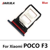 10 개/몫 Xiaomi Pocophone POCO F2 Pro / Poco F3 용 새로운 SIM 카드 트레이 슬롯 홀더 어댑터 액세서리, 03 Poco F3 Blue