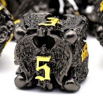 DND 주사위 던전 앤 드래곤 금속 세트 DD 박스 역할 놀이 HNCCESG 할로우 엔젤 스타터 다면체 게이밍 D 및 보드 게임 RPG 워해머용 블랙 USA 미국, Angel Black