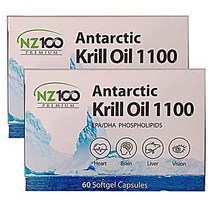 뉴질랜드 엔젯100 남극 크릴오일 1100mg 60캡슐 x2 인지질 고함량, 2box