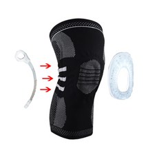 전방십자인대 PCL MCL ACL AFO 보조기 무릎보호대1 조각 실리콘 전체 무릎, 블랙-실리카 겔, S