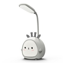 귀여운 만화 LED 책상 램프 Foldable 주변 조명 3 기어 조정 가능한 USB 충전식 독서 빛 눈 보호 야간, 06 gray antelope