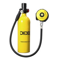 미니산소통 DIDEEP스쿠버 다이빙 실린더 미니 1L 산소 탱크 세트스노클링 호흡 다이빙 비용 핸드 펌프와 공기 탱크, 03 Yellow tank upgrade