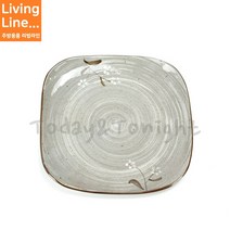 Kitchen 다양한 사이즈 도자기 사각 접시 들꽃 문양 플레이팅 한식 고급 접시, ♡로코 설화 사각접시 10인치♡, [ 1개 ]