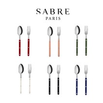 사브르 샤이니 비스트로 커트러리 디저트 세트 (티스푼 케이크 포크) 배송비 무료 Sabre Bistrot Shiny Solid Dessert Set, 그린