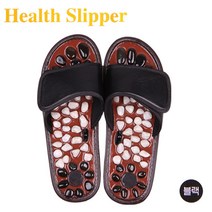 약국판매 히트상품 자갈 지압슬리퍼, Men(검정)+마술패치2매