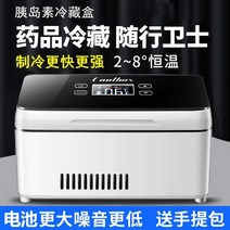 인슐린냉장고 미니 휴대용 가정용 소형 약품 인터페론 항온 소형 냉장고 자동차 냉장고 충전식 RVN462, 실버(배터리 수명 약 20시간)