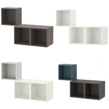 이케아 큐브형 수납 EKET 에케트 벽수납콤비네이션 페일핑크/화이트 105x35x70 cm