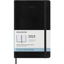 Moleskine 2023 월간 플래너 12M 엑스트라 라지 블랙 하드 커버 (19.1 x 25.4cm(7.5 x 10인치)), XL