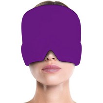 테라피 두통 편두통 완화 압력 통증 마사지 눈 두피 지압 두건, Purple