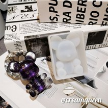 캐릭터 키링 2D 플랫 단 앉아서 곰이었다 변장 큐트 애니메이션 허그 하트 미러 실리콘 몰드 DIY 4616460895, 큰귀곰 몰드 1개 39g /66 *4