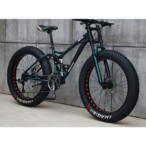 광폭타이어 MTB 하드테일 바퀴큰자전거 팻바이크, 21단화이트스포크 휠26인치
