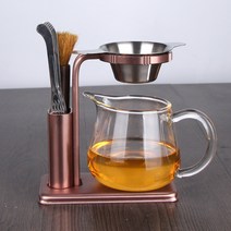 엔틱 레트로 차내리는 도구 거름망 티인퓨저 거치대 황동 차거름망 유리 티 스트레이너 공티백 스테인리스, D