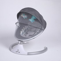 흔들의자 바운서 전기 아기 흔들 의자 경비원 신생아 크래들 음악 블루투스 로커 스윙 0-3 세, 04 Gray