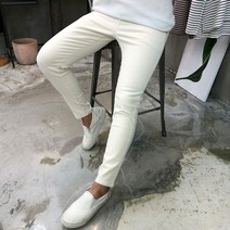 용된다 남자 겨울 스판 기모 밴딩 면바지