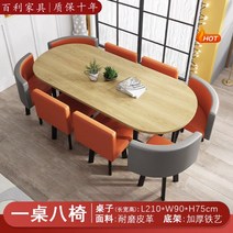 회의실책상 중역 사무실 세미나 테이블 3.6m, 2.1m우드테이블+오렌지체어8