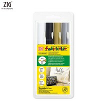 지그 패브릭마카 메탈릭 4색세트/짙은직물 전용 2mm, ZIG-PFC-20-4VMT