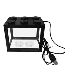 아크릴 어항 수조 LED 램프 라이트와 USB 미니 수족관 물고기 탱크 홈 오피스 데스크탑 장식