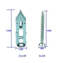 앙카볼트 10pcs 확장 나사 셀프 드릴링 앵커 나사 건식 벽 앵커 셀프 태핑 나사 응용 석고 보드 타악기 유형 74, 10개, 12x40mm