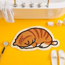 401FLEX 동물 캐릭터 욕실 주방 현관 발 매트 카펫 10 COLOR 3 SIZE, 움크린 야옹이