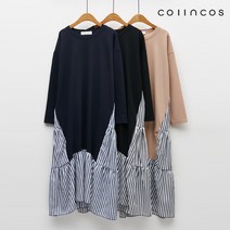 코인코즈 데일리 잔줄 캉캉 셔링 롱원피스 (IY1AO9120)