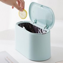 냄새차단 가정용 인테리어 밀폐 휴지통 쓰레기통 원터치 미니 1L PP소재, 화이트